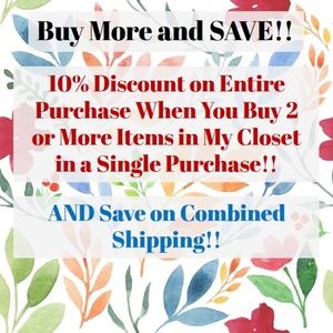 Buy More and SAVE Single Purchase 2+ Items 10% Off